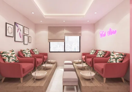 Thiết Kế Tiệm Nail &amp; Makeup Tông Hồng Trẻ Trung | TTB Home