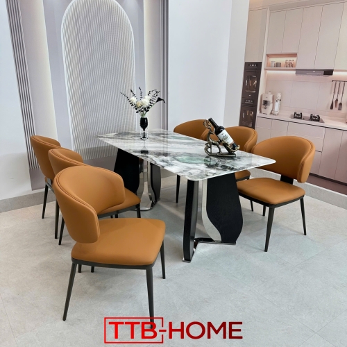 Bộ Bàn Ăn Hiện Đại Mặt Đá Ceramic Cao Cấp Mã KH006