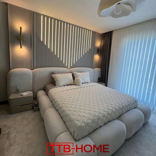 Giường bọc nệm cao cấp TTB09