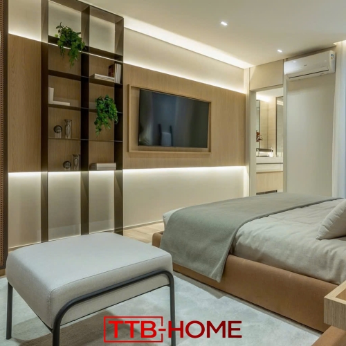 Giường bọc nệm cao cấp TTB25